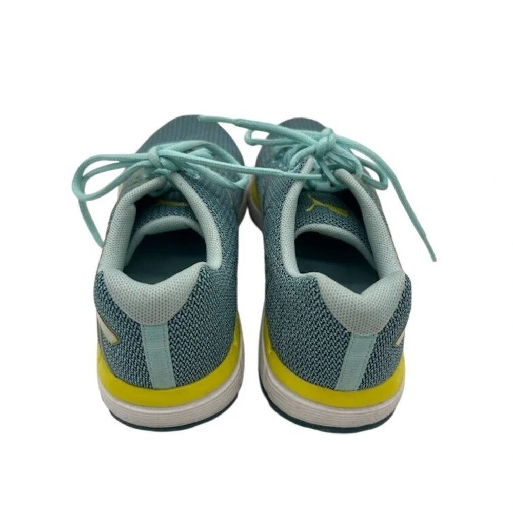Puma Faas 300 v4 Running Shoes Women's Size 8 Teal Yellow Silver Mesh Sneakers